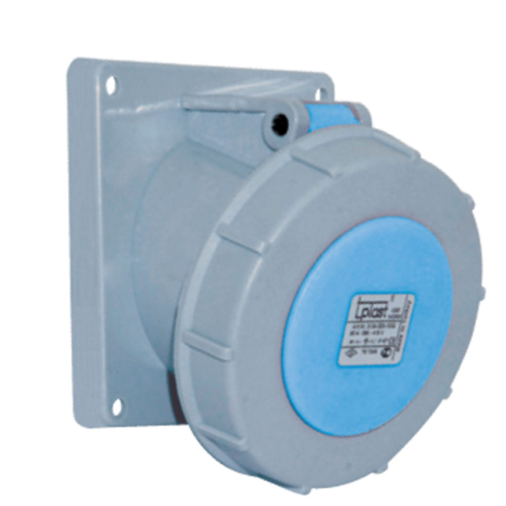 3x63A / IP 67 -  Avadanlıq rozetkası (əyri) (100x107) kod 3129-309-0900 TP ELECTRIC