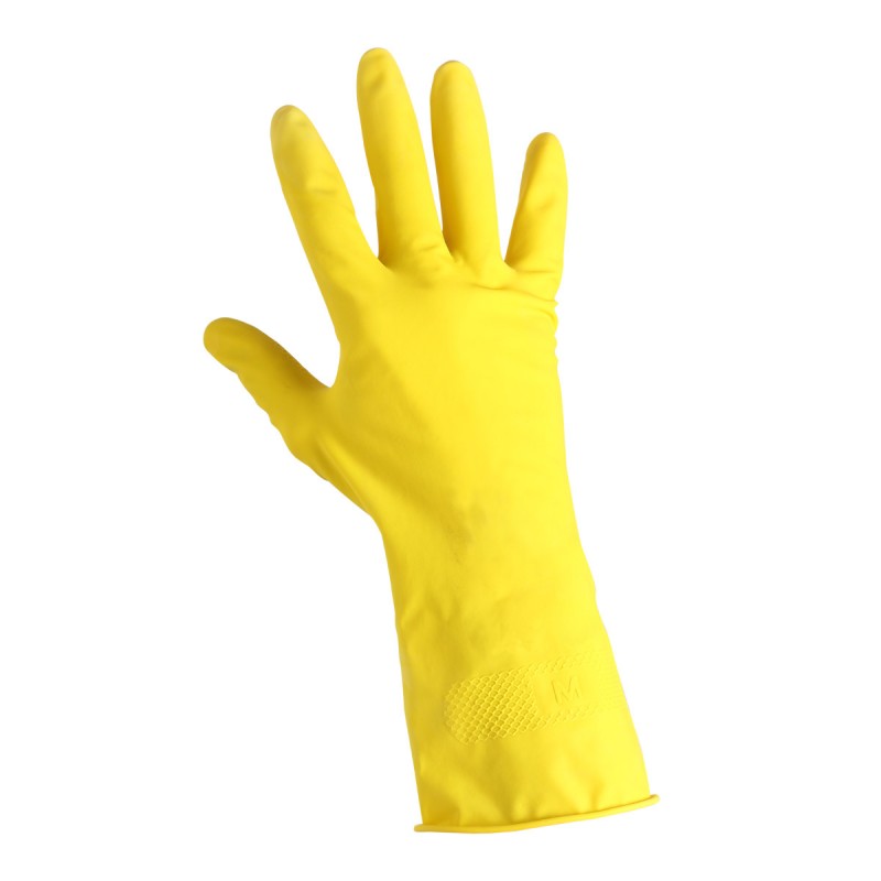 GLOVES LATEX HOUSEHOLD YELLOW, CARD, "10", CE, LAHTI L211310K