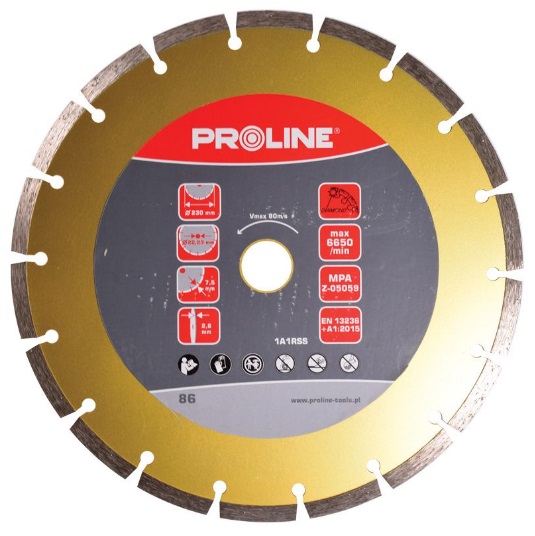 ALMAZ DİSKİ mərmər, kərpic, daş, qranit, beton ücün 115*2.0*7.5*22.23 PROLINE 86101