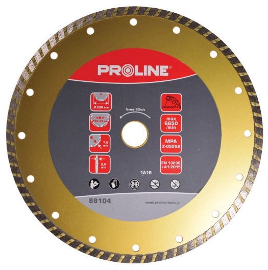 TURBO DIAMOND DISK - 230*2.8*7.5*22.23 PROLINE PROFIX Code 88104