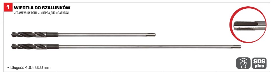 SDS PLUS FORMWORK DRILL  FI 18MM, 600MM, PROLINE 76618