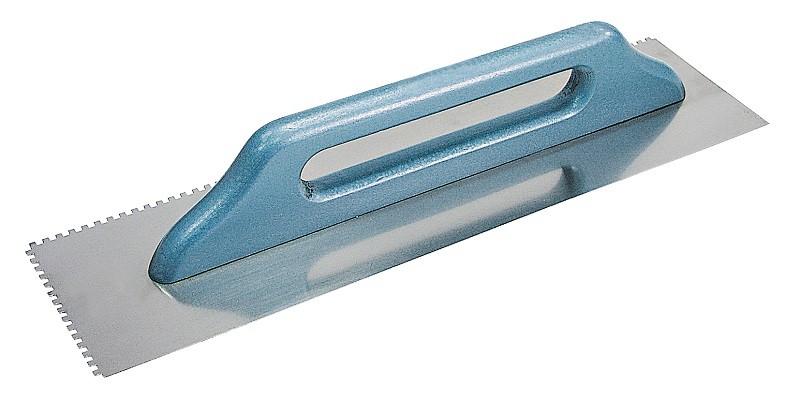 ADHESIVE SPREADING TROWEL -WOODEN HANDLE - 380*130 MM, "TOOTH 8 MM " PROFIX 61612
