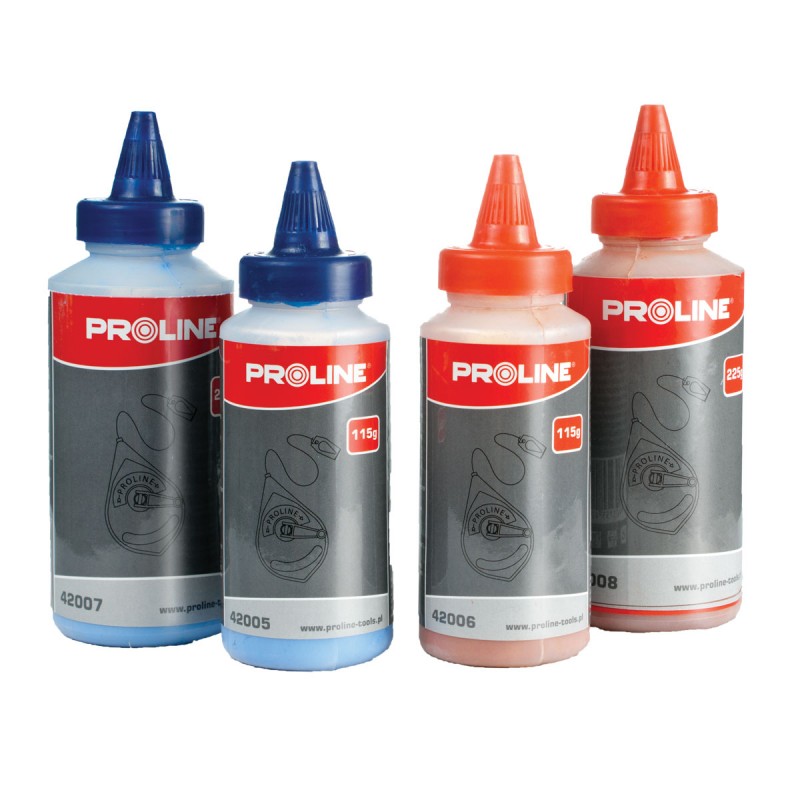 CHALK LINE REFILLS. PLASTIC BOTLE WITH YELLOW CAP 115G RED , PROFIX Code 42006