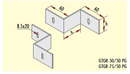 H45 Reducing Element e-1.5mm for Pregalvanized Cable tray GERSAN  GTGR/50/50 PG