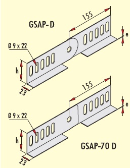 H50 Level Changer e-2mm for Pregalvanized Cable tray  GERSAN  GSAP-50 PG