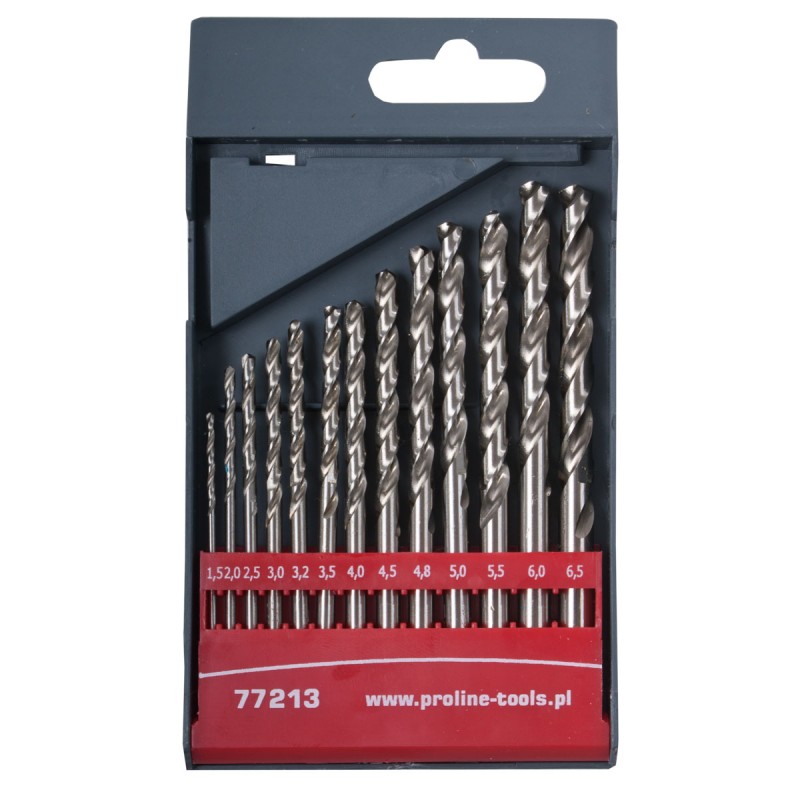 13 PCS, HSS TWIST DRILL - DIN338 (1.5-6.5 MM) PROLINE 77213