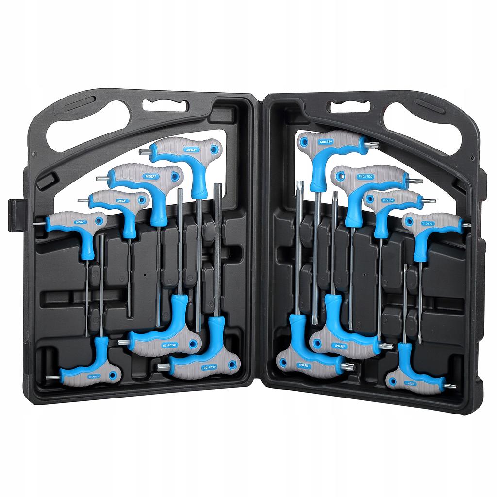 T-HANDLE KEYS SET, HEX (CRV)/TORX (S2), 14PCS, SOFT TOUCH PROLINE 48600