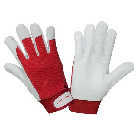 GLOVES GOAT LEATHER RED L270211P, CARD, "11", CE, LAHTI PROFIX CODE L270211K