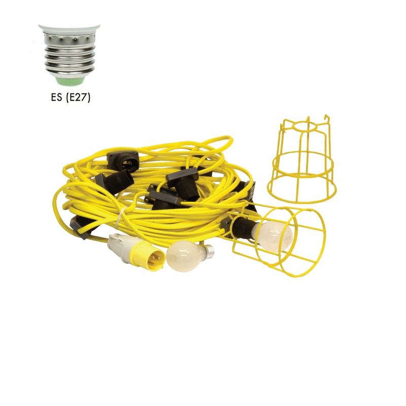 22M 110V FESTOON  LED Lighting kit with 10 lamps and 10 guards ( 8/10W LED Lamp Base ES) DETA SEFLLEDES