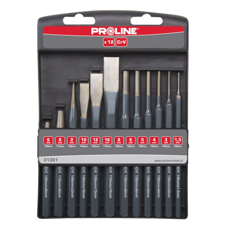 PUNCHES AND CHISELS SET 12 PCS PROLINE  31361