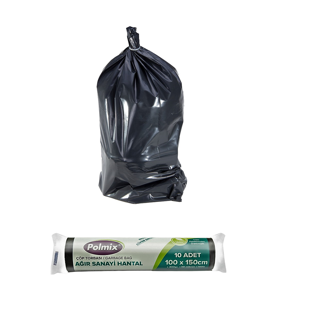 Мешок для мусора тяжелой промышленности 200/240 Lt  1 рулон 10 штук 100x150cm POLMIX P117