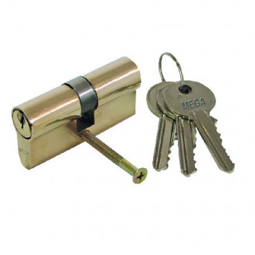 BRASS LOCK CYLINDER 62MM ON CARD,3 KEYS PROFIX 24662K