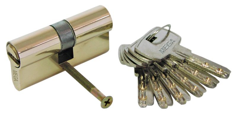BRASS LOCK CYLINDER 62MM ON CARD,6 KEYS PROFIX 24666K