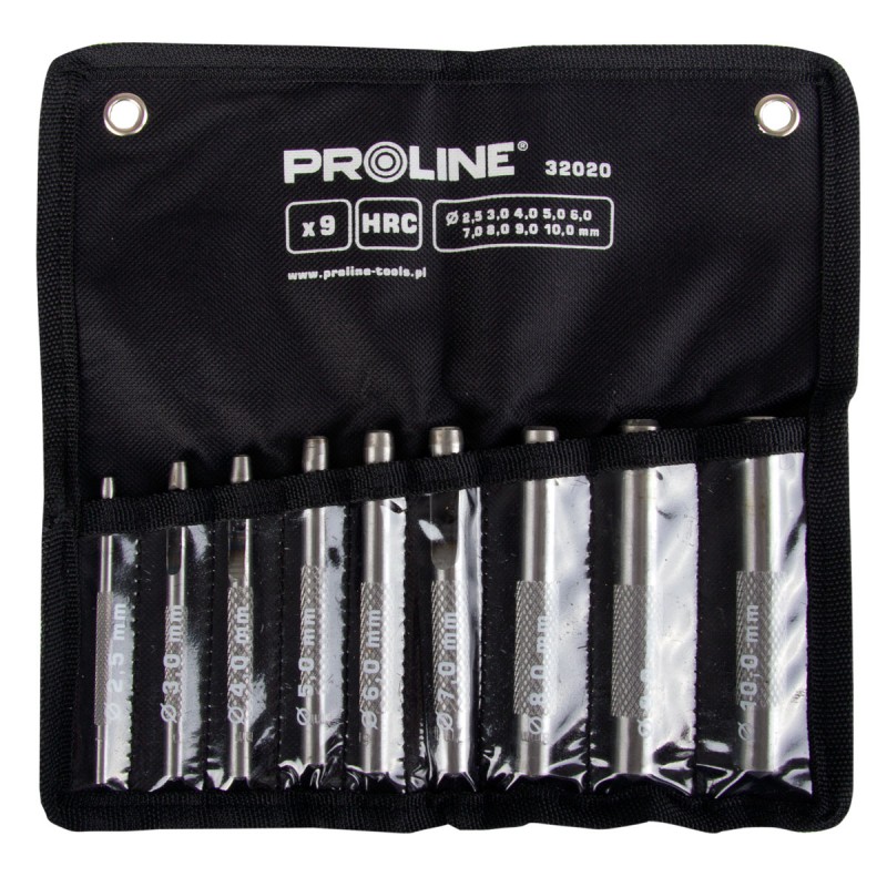 PUNCH SET 9PCS 2.5-10.0MM HRC PROLINE 32020