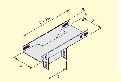VERTICAL TEE  W:50mm.H:40mm. T:1,5mm code GDTD-5/40 PG GERSAN