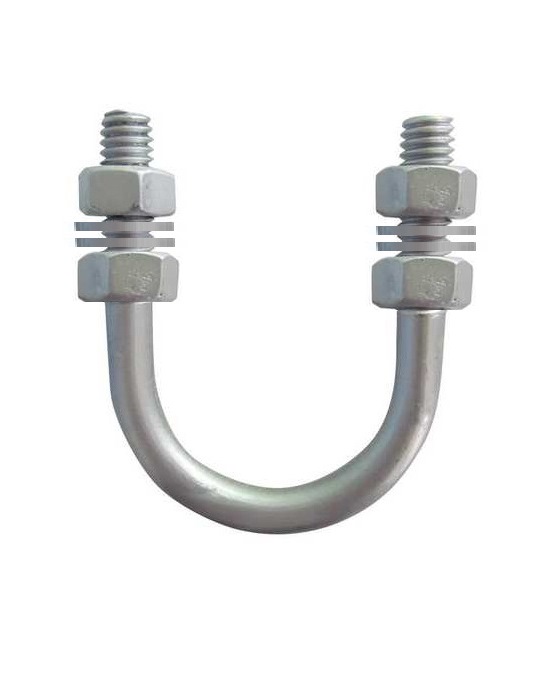 M8-1,5 inch  U-Bolt ((1dəst=1əd U-Bolt,4əd Qayka,4ea Şayba) Hot Dip Galvanized HDGM80150