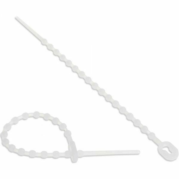 105x2mm Ball cable Ties White Pemsan EA.01.101