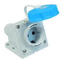 1x16A / IP68 - 220V Divara Montaj Prizi (Eğik) 3101-385-0900 TP ELECTRIC