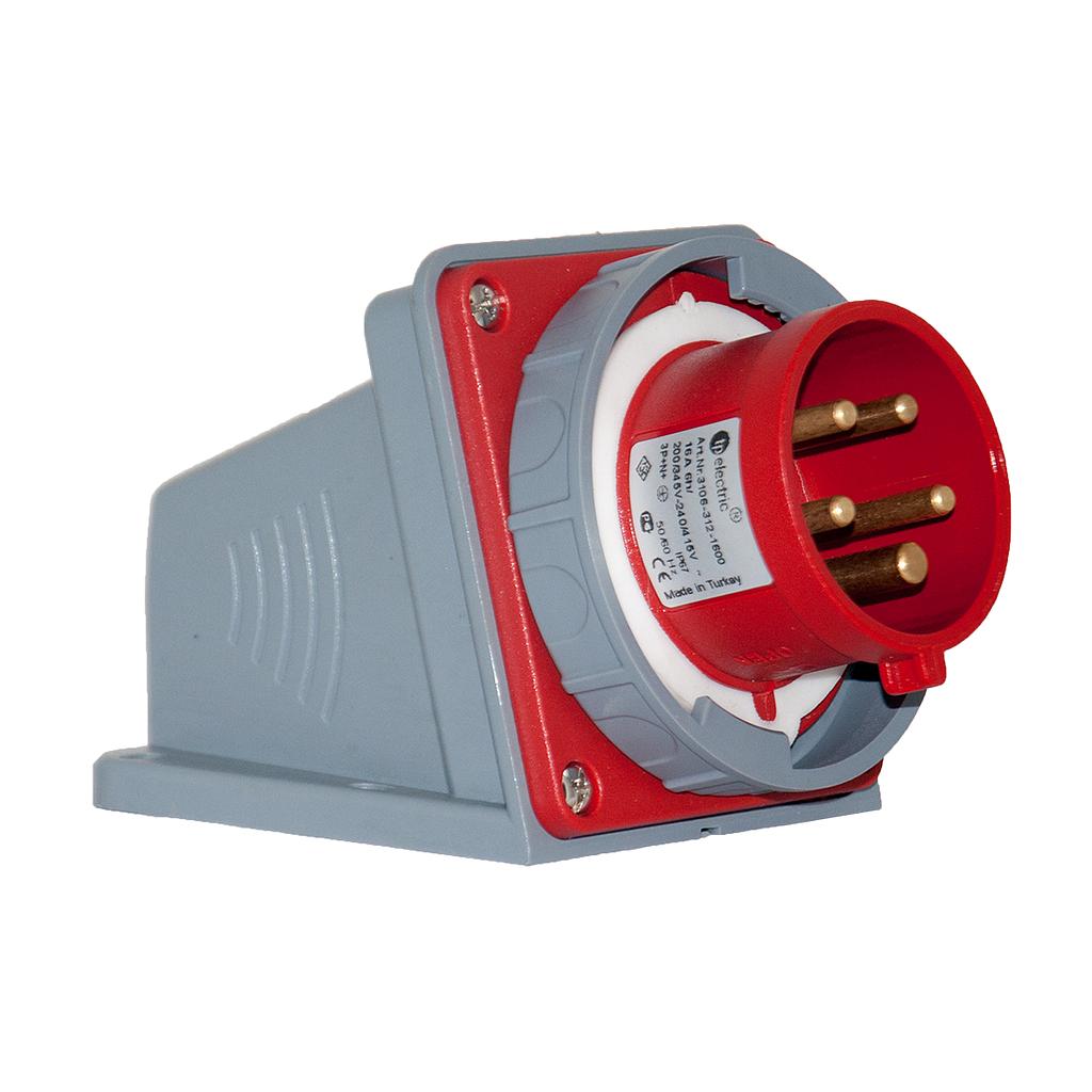 5x16A / IP67 - 380V Вилка настенного монтажа 3106-312-1600 TP ELECTRIC