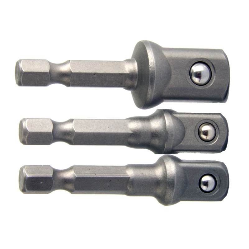 SET OF SOCKET ADAPTER 1/4, 3/8, 1/2 HEX 1/4 PROLINE 31395