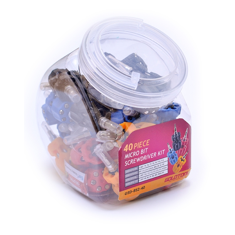 НАБОР ОТВЕРТОК MICRO BITS 40 ШТ. GOLDTOOL GSD-852-40