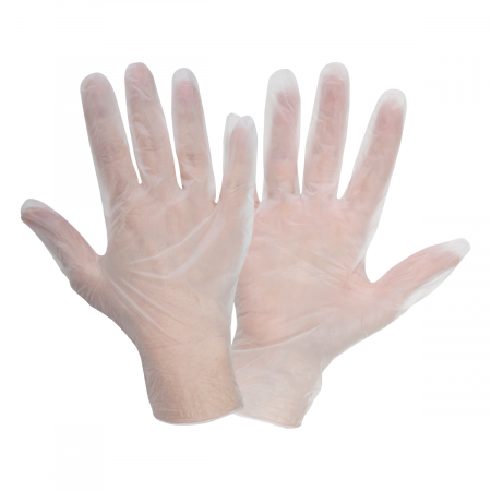 GLOVES VINYL WHITE, 100 PCS., BOX, "9", CE, LAHTI L240609B