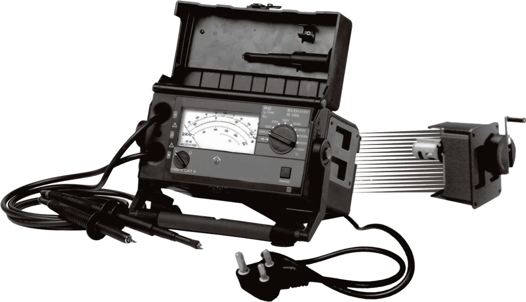 Аналоговый 5000В Высоковольтный тестер изоляции с аккумулятором и ручным генератором ZETA 50 /50K/M/R