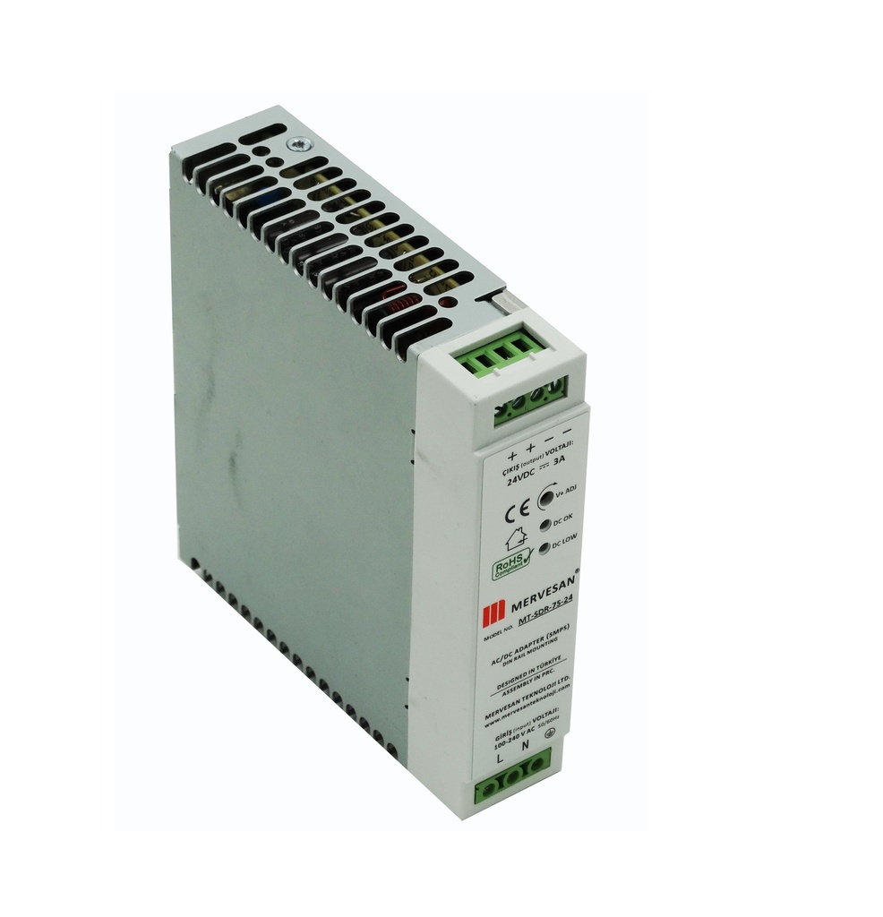 120W 12VDC Reys Montaj AC/DC Adaptör MERVESAN MT-SDR-120-12