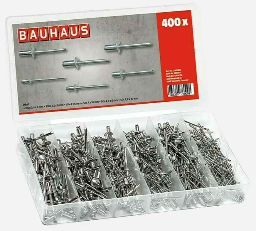400 шт. Ассортимент Заклепок Bauhaus 21993882
