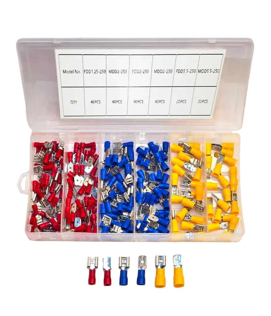 200 Pieces Insulated Faston Male-Female Terminal Set IC274F