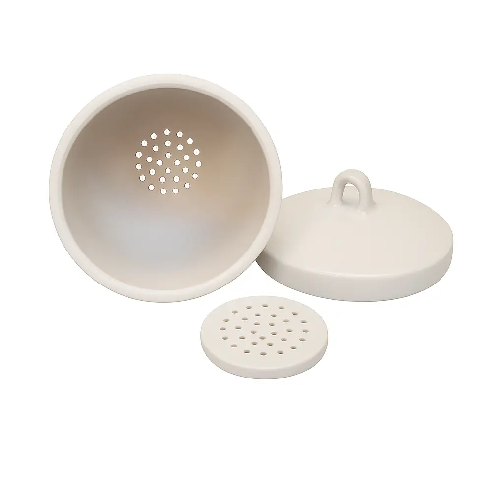 Керамический сосуд с крышкой и перфорацией для промышленной лаборатории – 25 мл