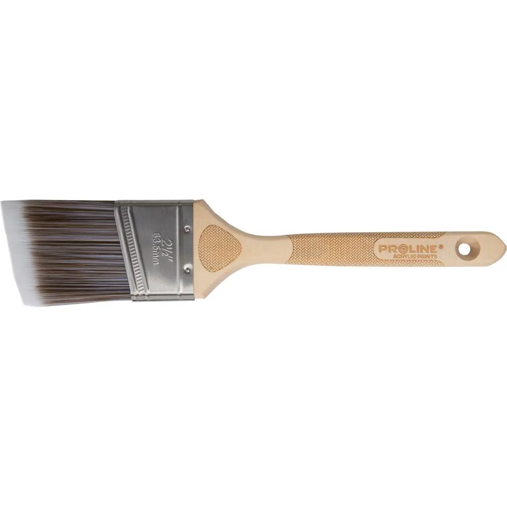 ANGLED SUSH PAINT BRUSH 1.5", WOOD HANDLE, SS, ACRY, PROLINE 41470