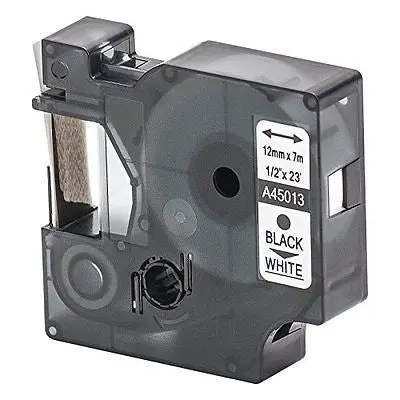 D1 Standard Labels Black Text on White Label DYMO 45013 