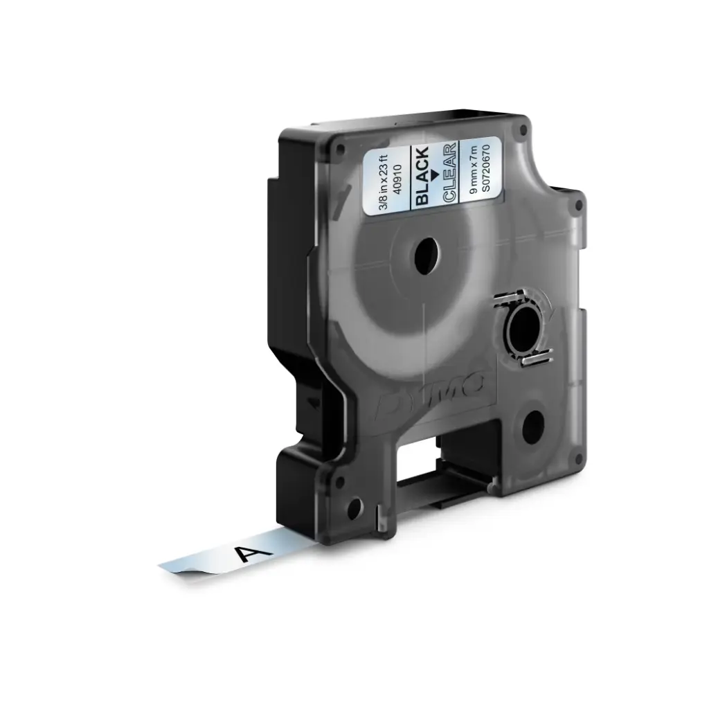 D1 Standard Labels Black Text on Clear Label DYMO 43610
