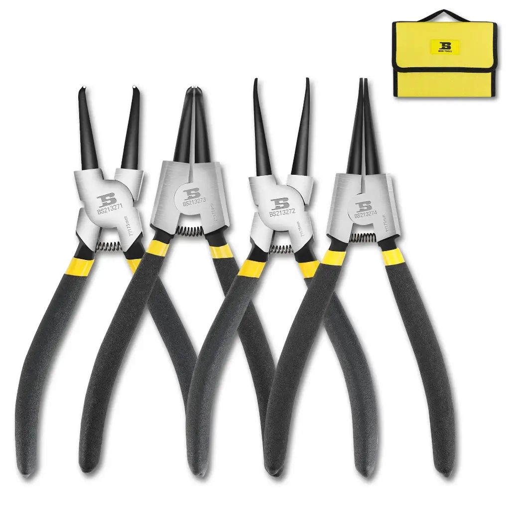 7"/178mm Ring Pliers Set 4pcs set BOSI BS213047