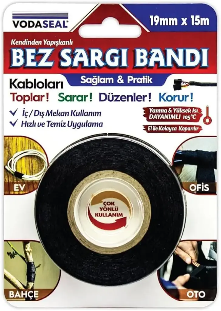 Parça Yapışan lent  qara 19mm x 15m VODASEAL