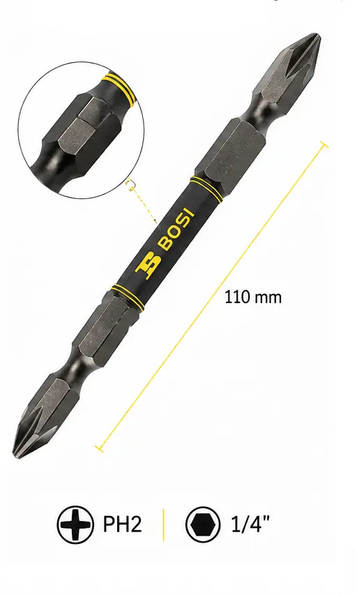 Universal Double End PH2 Screwdriver Bit, 1/4", 110 mm, BOSI BS469108