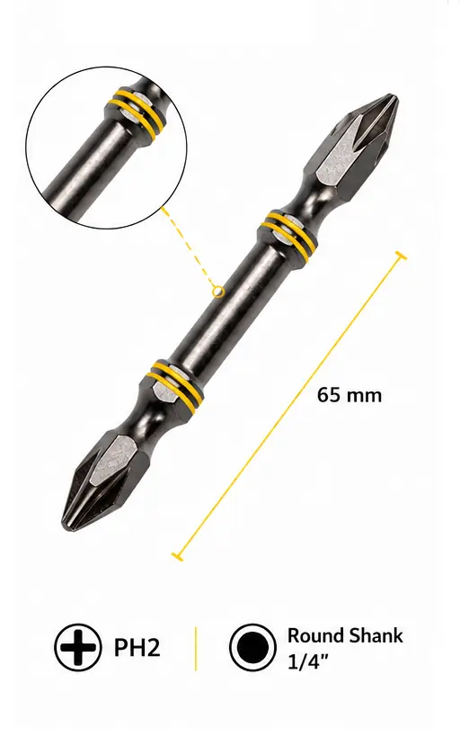 Инженерная бита PH2 с круглым хвостовиком, 1/4", 65 мм, BOSI BS469102