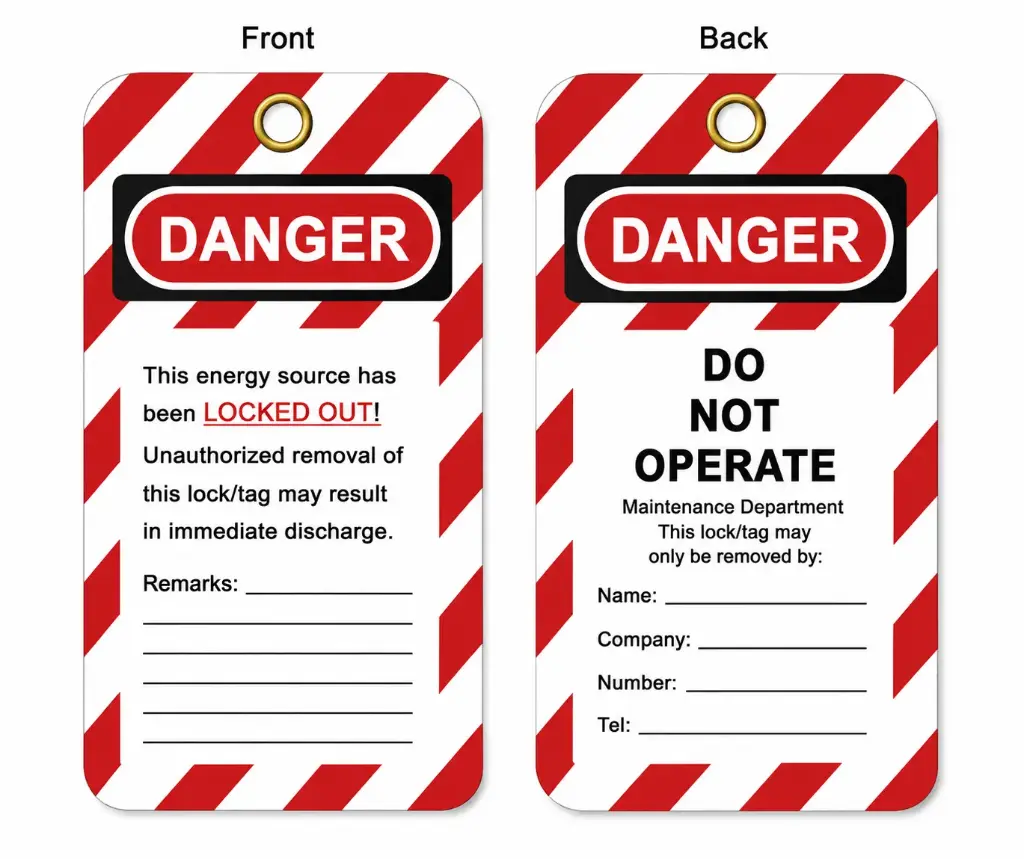 Lockout Tagout Tag, PVC, Water & Oil Proof, 75×145×0.5 mm, BOZZYS BD-P01