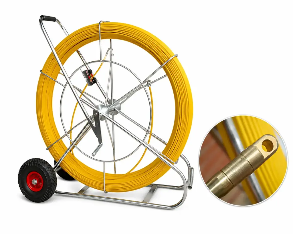8mm Fiberglass Cable Duct Rodder with wheel (100M)