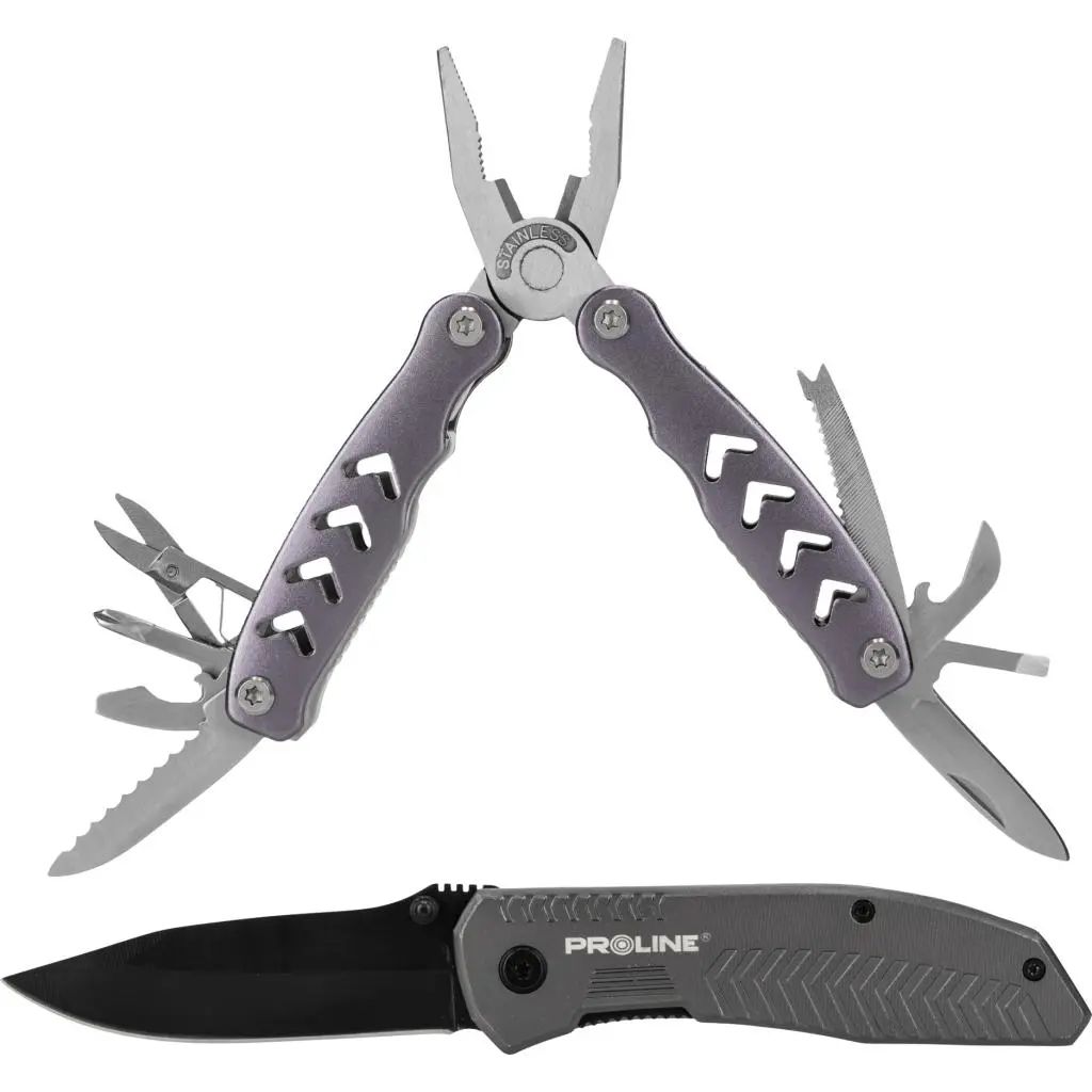 SET: MULTI-FUNCTION TOOL AND FOLDING KNIFE WITH CASE PROLINE 30060
