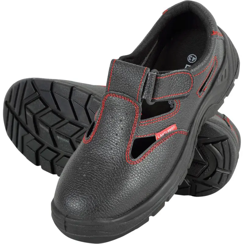 SANDALS, NO TOE CAP, LEATHER, BLACK, O1 FO SR,"41",CE, LAHTI L3060241