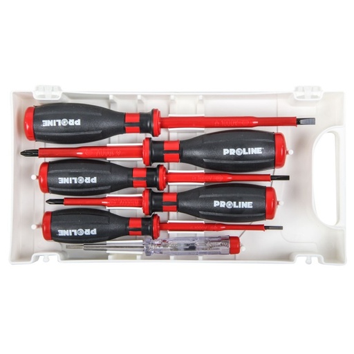 ELECTRICION SCREWDRIVERS – 1000V - SET - 5 PSC + VOLTAGE INDICATOR 1000 V PROLINE 10510