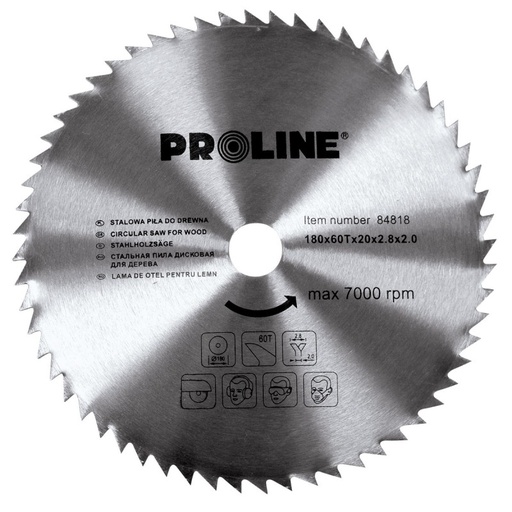 TAXTA KƏSİMİ ÜÇÜN DAİRƏVİ MİŞAR ÜLGÜCÜ, KARBONSUZ 180*60T*20 PROLINE Profix kod 84818