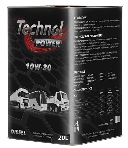 Technol Power Mühərrik Yağı 10W-30 20-Litr