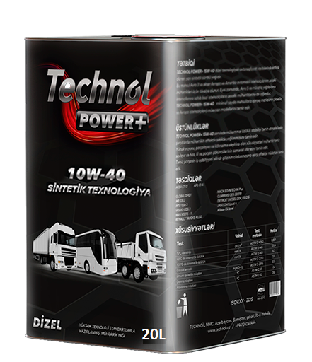Technol Power+ Mühərrik Yağı 10W-40  20-Litr