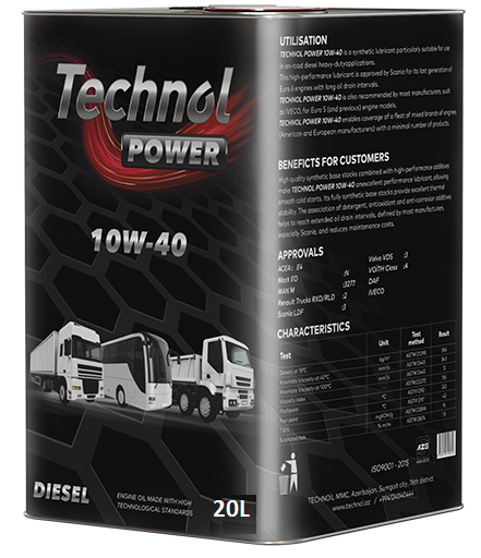 Technol Power Mühərrik Yağı 10W-40 20-Litr