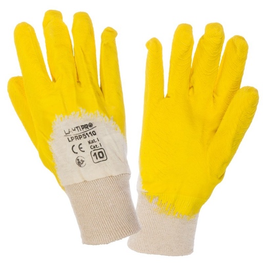 GLOVES LATEX YELL-WHITE L211410P, 12 PAIRS, "10", CE, LAHTI PROFİX CODE L211410W