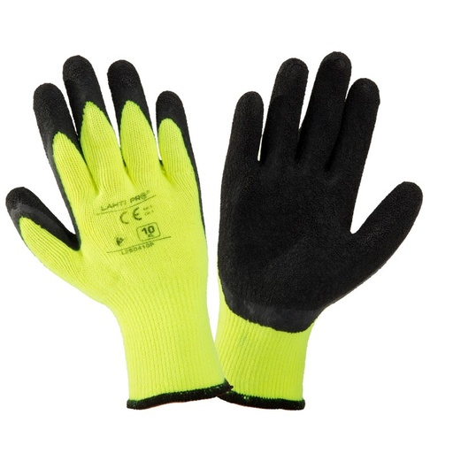 GLOVES WINTER BLACK-YELLOW L250410P, CARD, "10", CE, LAHTI PROFİX CODE L250410K