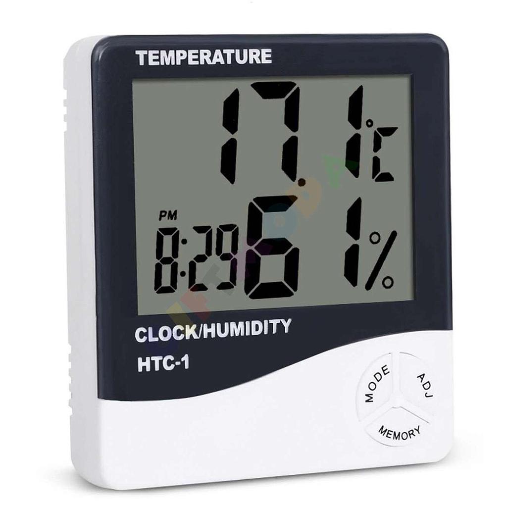 LCD Digital Temperature & Humidity Meter,Clock HTC-1 GM-1174